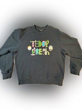 Teddy Fresh x Rick and Morty Embroidered Logo Crewneck Sweatshirt Size Medium